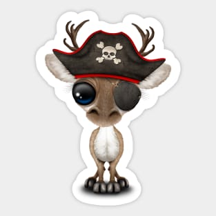 Cute Baby Reindeer Pirate Sticker